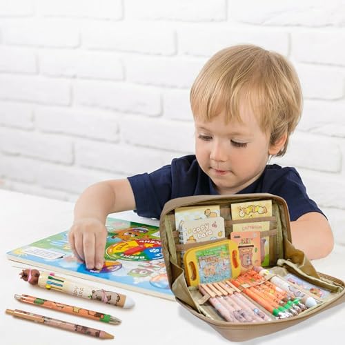 Rexinc Capybara Pencil Case with 12 Compartments, Cute Capybara School Supplies, 12 Kinds Kawaii Capybara Stationery Set, Cartoon Pencil Pouch Back-to-School Gifts for Students, Girls,Boys - Image 3