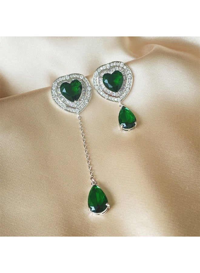 بيوينتي أقراط على شكل قلب للنساء، أقراط مرصعة بالزركون، هدية بسيطة وأنيقة لها