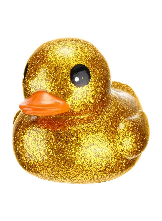 Honoson 6.89 Inch Giant Glitter Rubber Duck Gold Glitter Rubber Duckie Metallic Jumbo Duck Bath Toy With Sound Big Ducky Fidget Toy For Baby Shower Birthday Party Favor Gift Summer Beach Pool Activity - Image 1