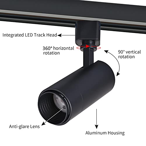 Ajbvp 5-Color LED Track Lighting Heads 12W Dimmable,Adjustable Beam Degree15°/24°/36°/45°/60°,2700K/3000K/3500K/4000K/5000K,Single Circuit H Track Lighting Heads Ceiling Fixtures (Black) - Image 5