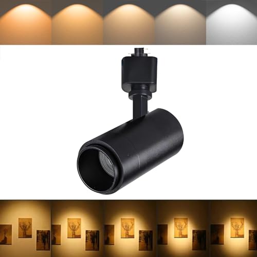 Ajbvp 5-Color LED Track Lighting Heads 12W Dimmable,Adjustable Beam Degree15°/24°/36°/45°/60°,2700K/3000K/3500K/4000K/5000K,Single Circuit H Track Lighting Heads Ceiling Fixtures (Black) - Image 1