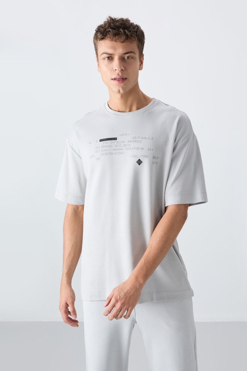 Tommy Life Stone Cotton Thick Soft Texture Oversize Fit Printed Men's T-Shirt - 88326  - Image 1