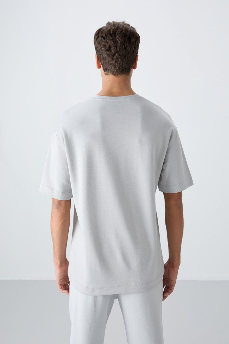 Tommy Life Stone Cotton Thick Soft Texture Oversize Fit Printed Men's T-Shirt - 88326  - Image 5