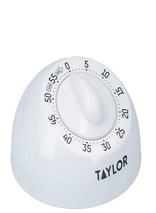 Taylor Kitchen Timer, Classic Mechanical Cooking and Baking Countdown Rotating Alarm, 60 Minutes, White - Image 1