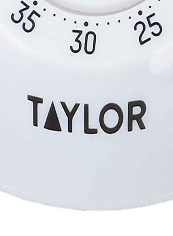 Taylor Kitchen Timer, Classic Mechanical Cooking and Baking Countdown Rotating Alarm, 60 Minutes, White - Image 3