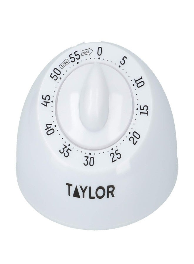 Taylor Kitchen Timer, Classic Mechanical Cooking and Baking Countdown Rotating Alarm, 60 Minutes, White - Image 2