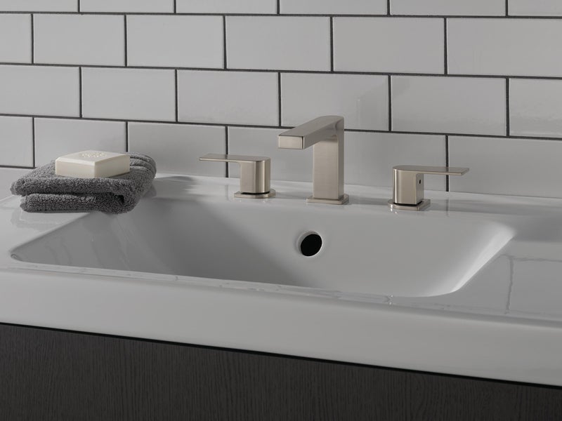 Peerless Xander Widespread Bathroom Faucet Brushed Nickel, Bathroom Faucet 3 Hole, Bathroom Sink Faucet, Drain Assembly, Brushed Nickel P3519LF-BN - Image 4