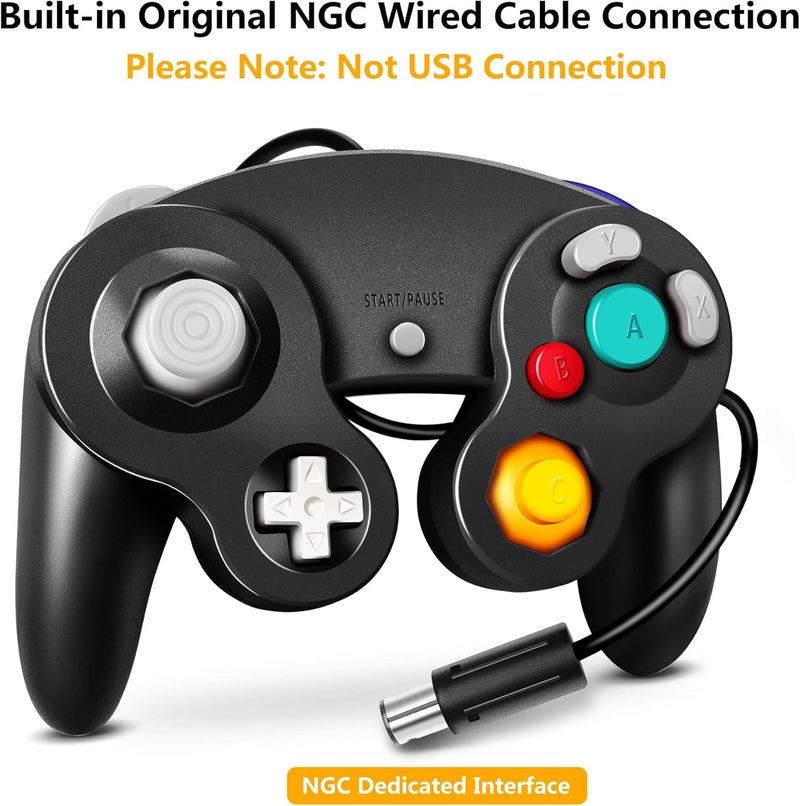 FIOTOK Gamecube Controller, Classic Wired Controller for Wii Nintendo Gamecube (Black-2Pack) - Image 2