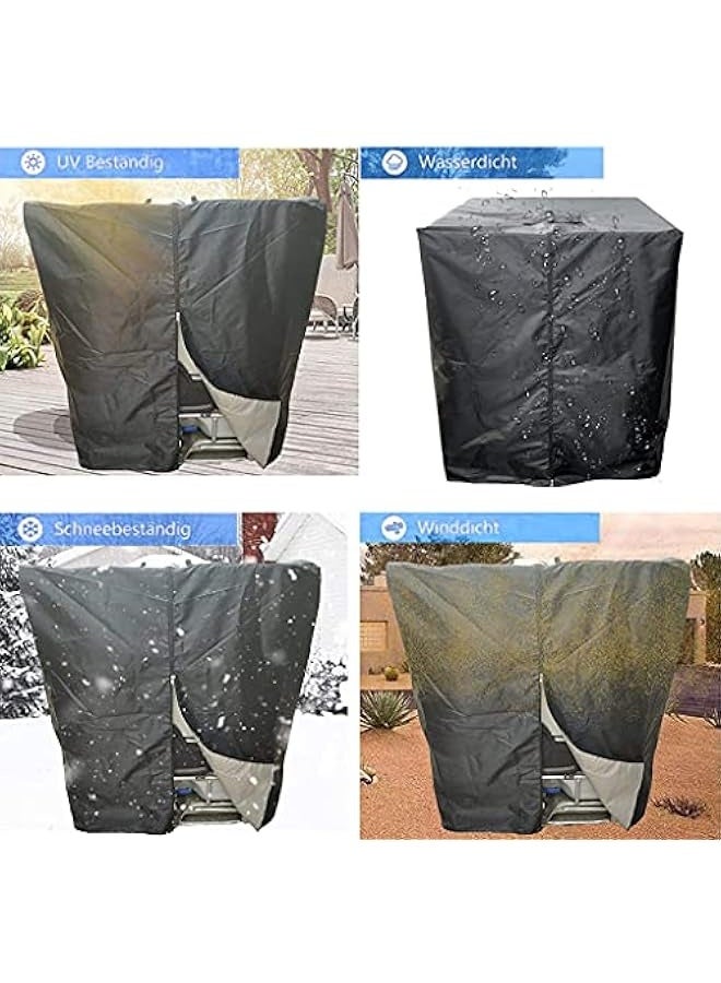 Generic IBC Tote Cover for 275 Gallon (1000L), Outdoor IBC Ton Barrel Rain Barrel Water Tank Protective Cover, with Zipper, Waterproof ,210D Oxford Cloth Cover (Black), 120*116*100 cm  - Image 4