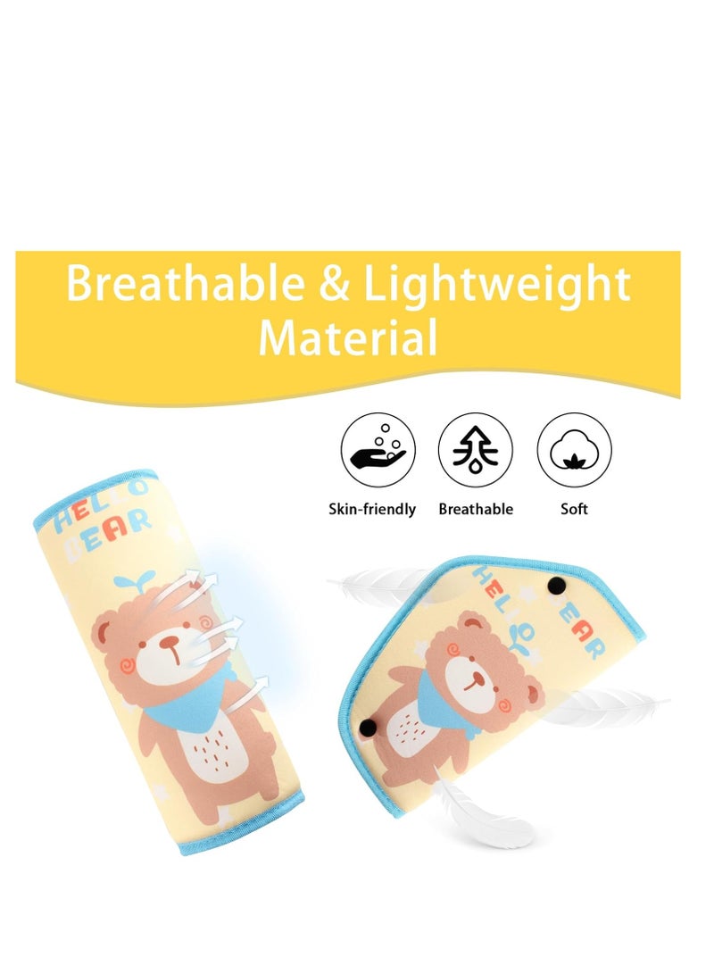 Zikra Seat Belt Adjuster and Cover for Kids Car Seat Strap Pads and Covers Toddler Seatbelt Cushion  Pillow for Child Safety Travel Kids Seat Belt Cover Pad Shoulder Belt Positioner Clip Bear - Image 4