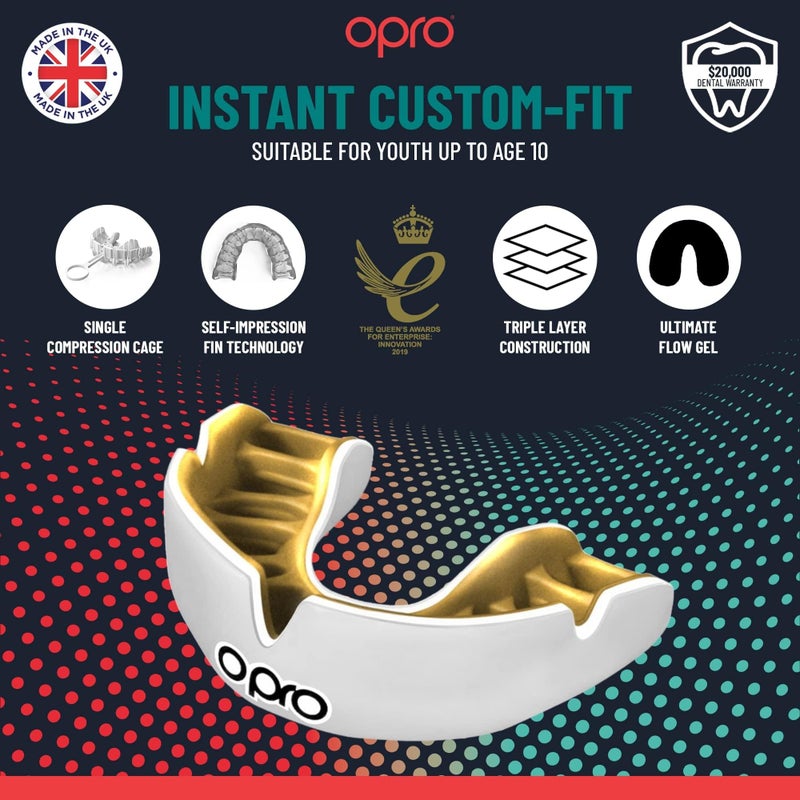 OPRO حارس الفم الرياضي المخصص الفوري من OPRO، تقنية تركيب ثورية لأقصى درجات الراحة والحماية والملاءمة، واقي اللثة، حارس الفم من طبيب الأسنان للرغبي، الملاكمة، الهوكي، MMA، (شفاف، للبالغين) - Image 3