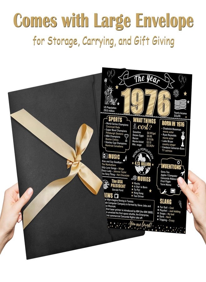 Turypaty Large 50th Birthday Card With Envelope for Men Women, 1975 Black Gold Happy 50th Birthday Giant Guest Signature Book Gifts, Big Vintage 1975 50th Greeting Card Decoration Party Supplies - Image 4