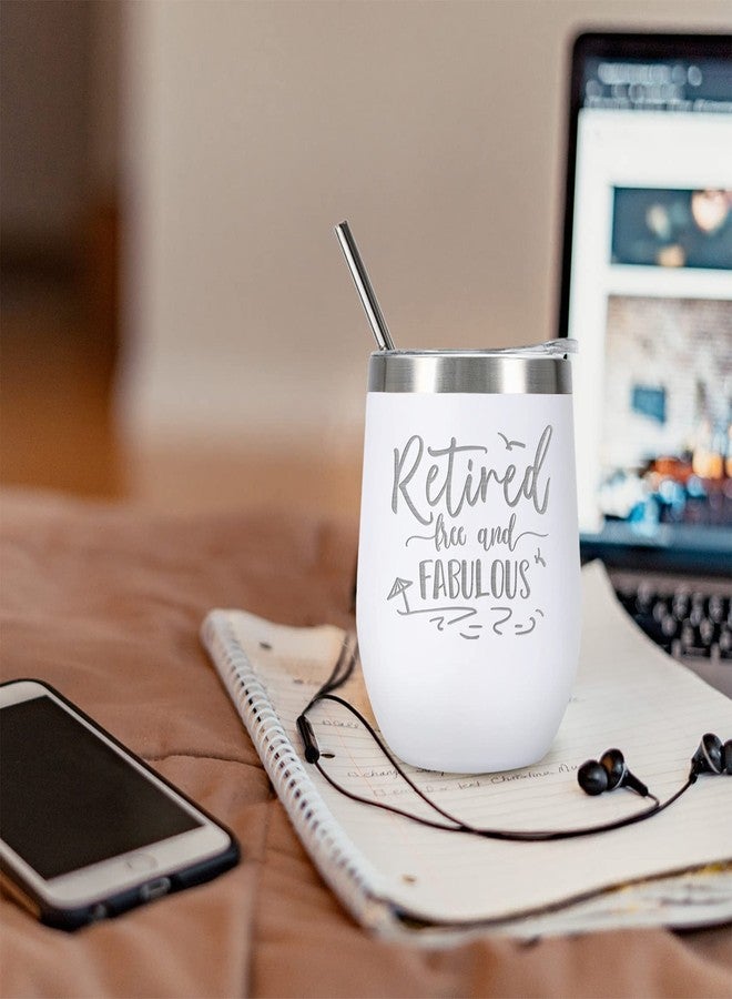 إليجانت بارك هدايا تقاعد أنيقة للنساء من إليجانت بارك، كوب نبيذ للتقاعد 2025، هدية رائعة ومميزة لأعياد ميلاد الأصدقاء المتقاعدين، زملاء العمل، والمدراء، كوب أبيض - Image 3