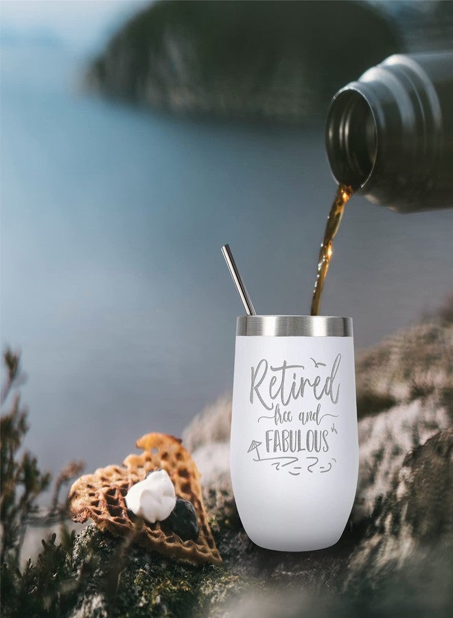 إليجانت بارك هدايا تقاعد أنيقة للنساء من إليجانت بارك، كوب نبيذ للتقاعد 2025، هدية رائعة ومميزة لأعياد ميلاد الأصدقاء المتقاعدين، زملاء العمل، والمدراء، كوب أبيض - Image 4