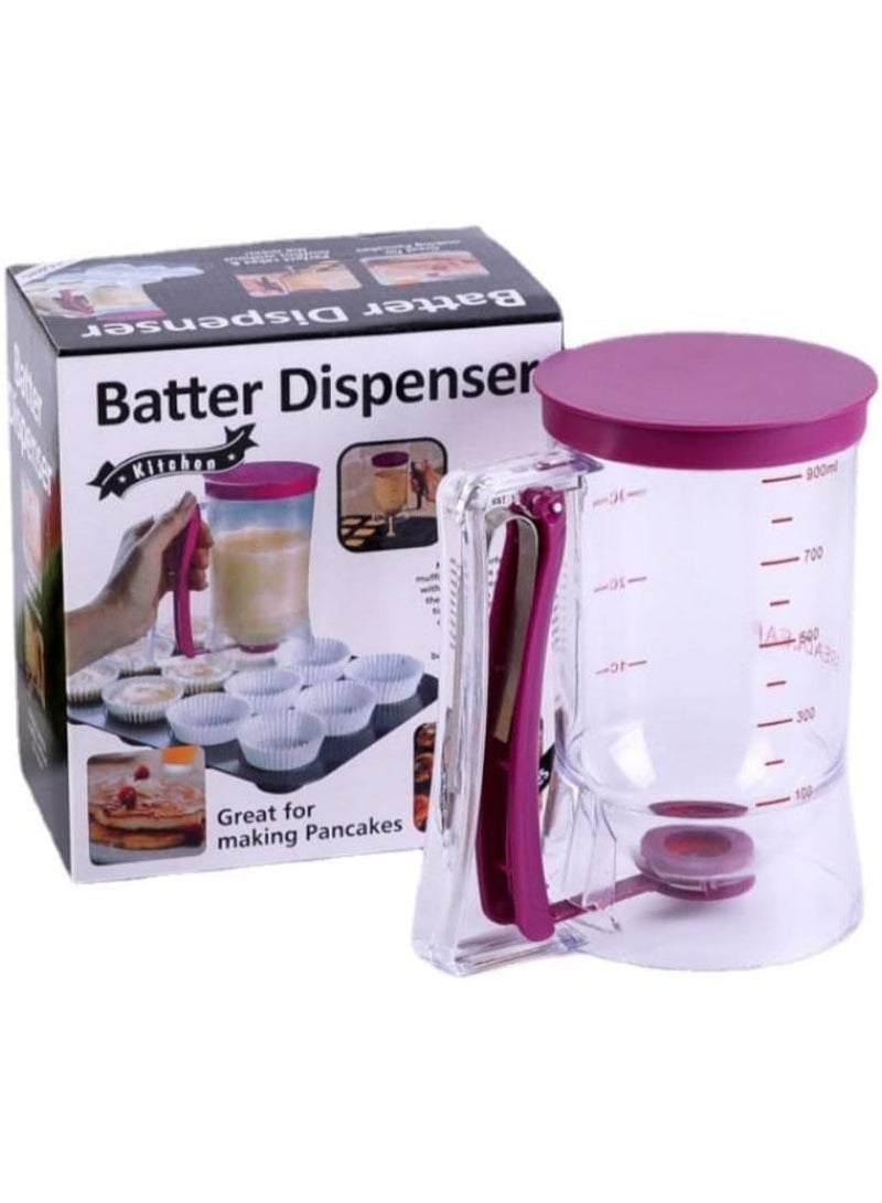 EONLINE Manual Batter Dispenser with Handle for Pancakes, Cupcakes, and Waffles, Transparent - Image 1