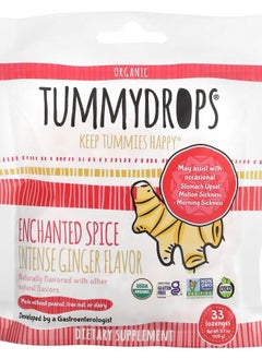 TUMMYDROPS Organic Enchanted Spice Intense Ginger 33 Lozenges 