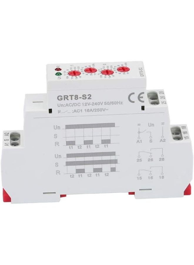 Compact 35mm DIN Rail Mini Cycle Timer Relay 0 1s To 100 Days Delay AC DC 12 240V - Image 4