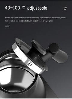 Brutelle Gooseneck Kettle V60 Coffee Kettle 900ML 1200W Power Knob Temperature Adjustment with Digital Display Temperature Automatic Insulation Stainless Steel Material Suitable for Home and Office  - Image 5