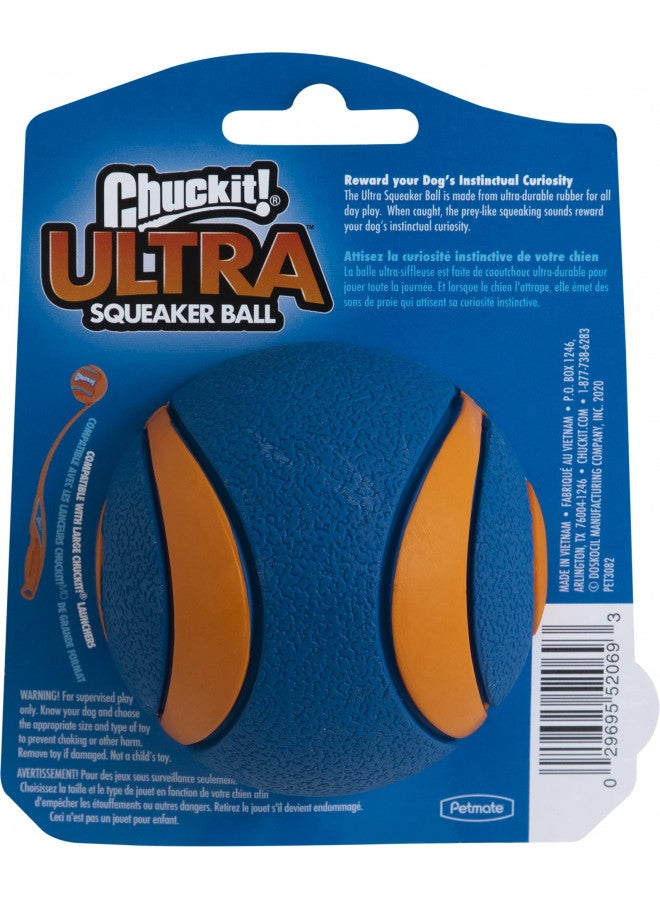Chuckit! Ultra Squeaker Ball Dog Toy, Large (3 Inch) 1 Pack, for Large Breeds - Image 1