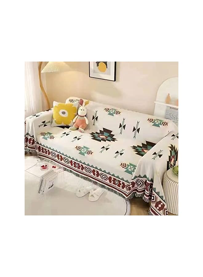 The Bros Sofa Cover Thickened Double Side Slipcover Fashion Geometric Pattern Couch Covers for 3 Seater Sofa Blanket for Bed Washable Soft Throw Blanket for Bed Non-Slip Large Size 180 * 260CM - Image 4