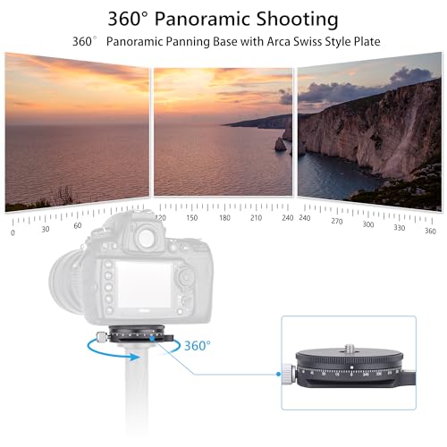 ARTCISE Low Profile Ball Head 55mm Tripod Ball Head ARTCISE KB55 Heavy Duty Tripod Head All Metal CNC Machining with 360° Panoramic Arca Type QR Plate for Tripod, Max Load 88lbs /40kg - Image 5