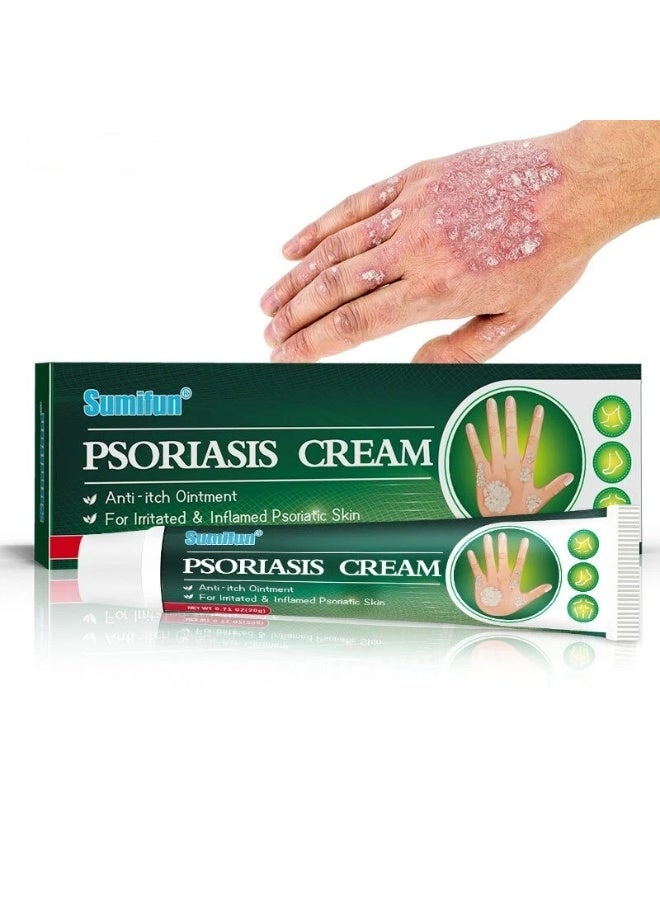 Sumifun Psoriasis Treatment Ointment – Soothing Anti-Itch Cream for Irritated, Red & Flaky Skin – Skin Repair Moisturizer for Psoriatic Care 20g - Image 1
