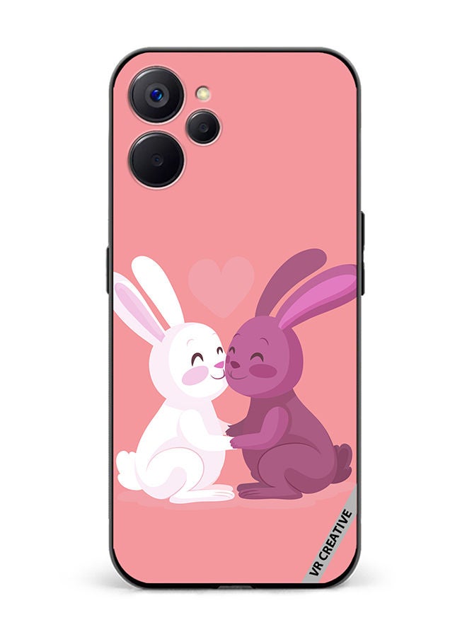 VR CREATIVE Protective Case Cover For Realme 10 5G Love Rabbits Design Multicolour - Image 1