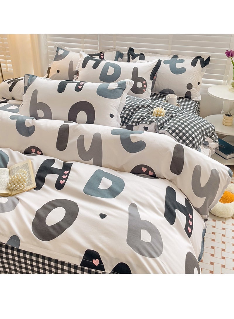 Sharpdo 4 Piece Set Bedding Modal Quilt Cover Set With 1 Quilt Cover 1 Sheet And 2 Pillowcases 15m Bed 160x210cm - Image 5