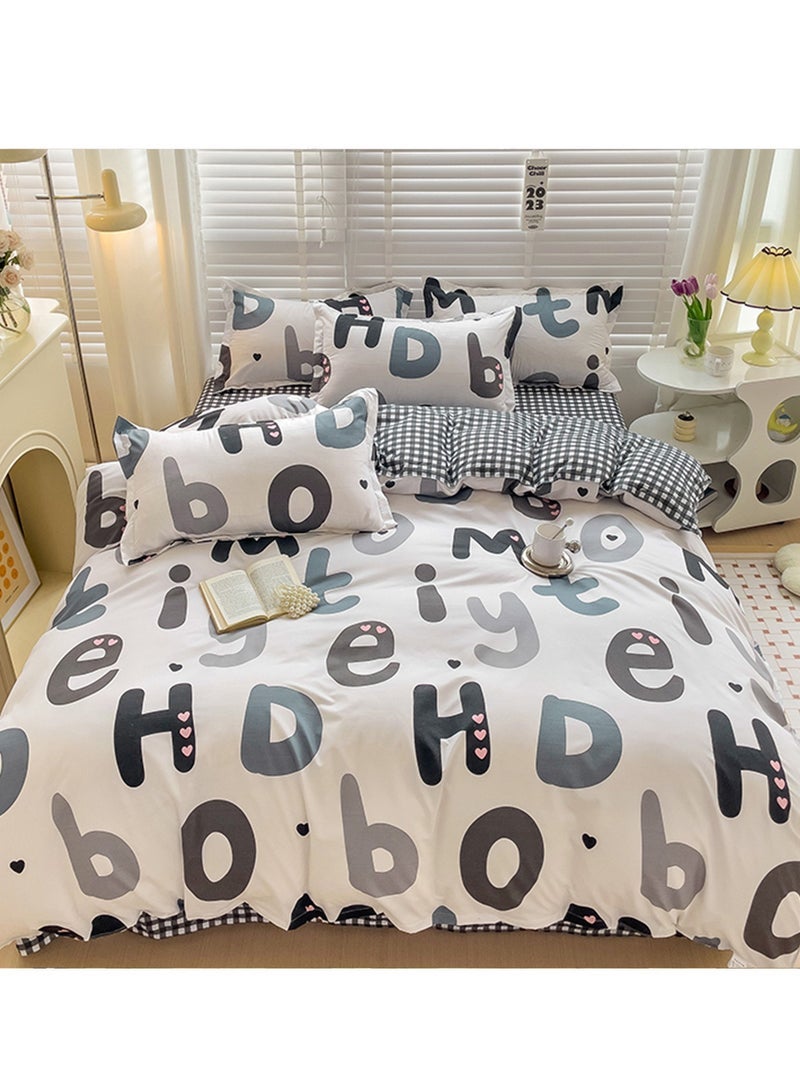 Sharpdo 4 Piece Set Bedding Modal Quilt Cover Set With 1 Quilt Cover 1 Sheet And 2 Pillowcases 15m Bed 160x210cm - Image 2