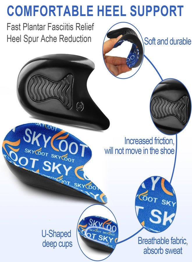 Skyfoot Heel Cups for Achilles Tendonitis, Bone Spurs, Orthotic Inserts for Tendon Support, Cushions for Pain Relief - Women and Men (Large) - Image 2