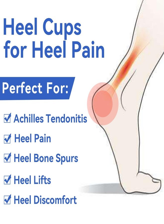 Skyfoot Heel Cups for Achilles Tendonitis, Bone Spurs, Orthotic Inserts for Tendon Support, Cushions for Pain Relief - Women and Men (Large) - Image 5