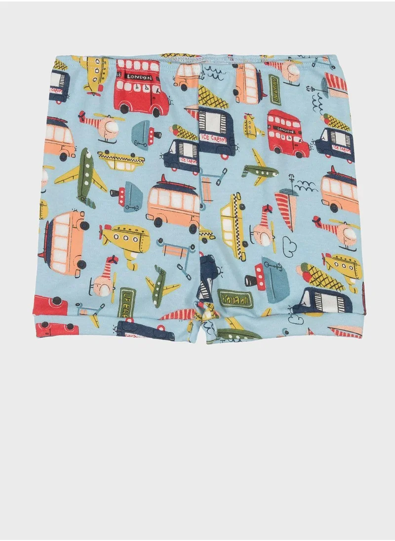 أب بيبي Infant Vehicles Print Shorts