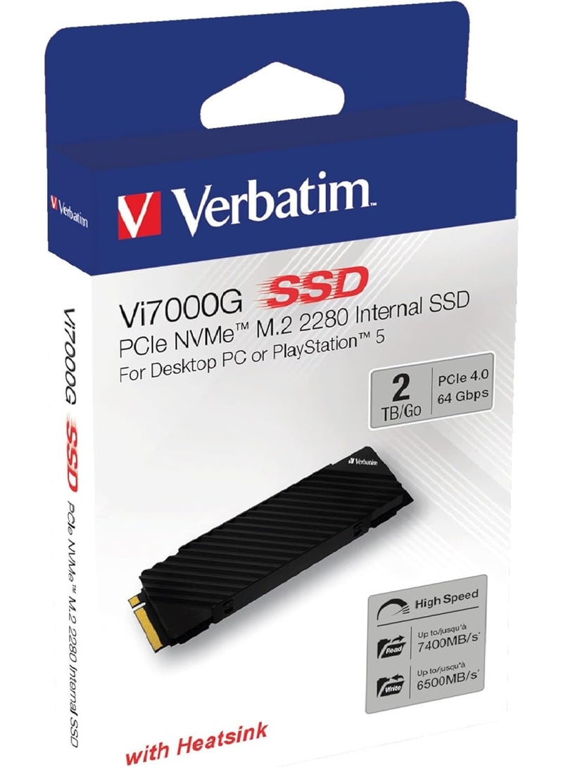VERBATIM قرص صلب داخلي Verbatim Vi7000 PCIe NVMe M.2 سعة 2TB - Image 2
