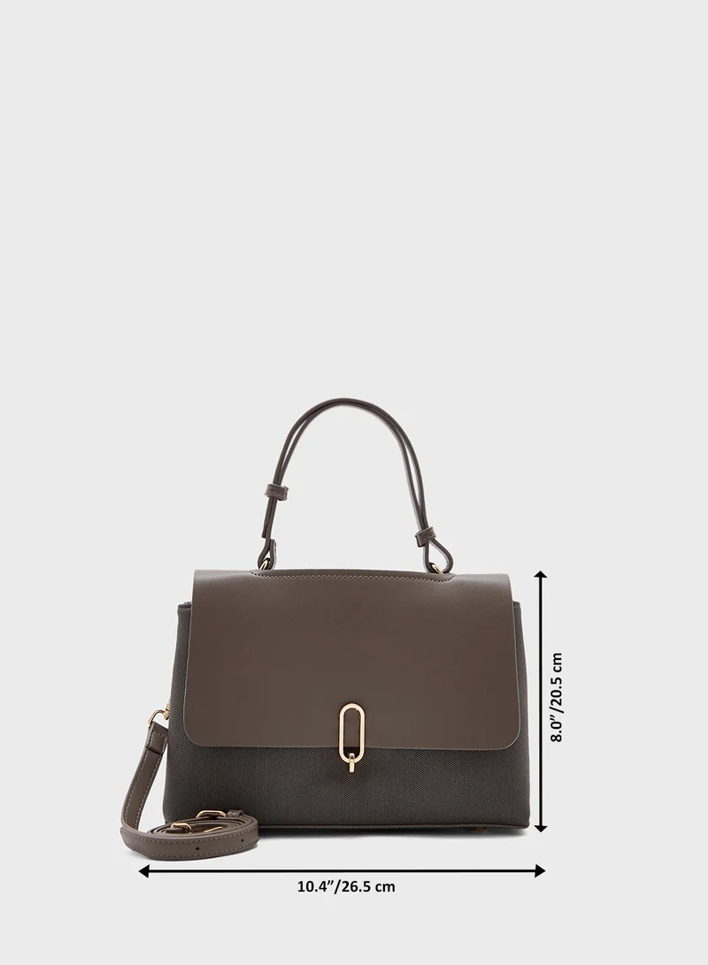 ELLA Metal Trim Detail Satchel Bag