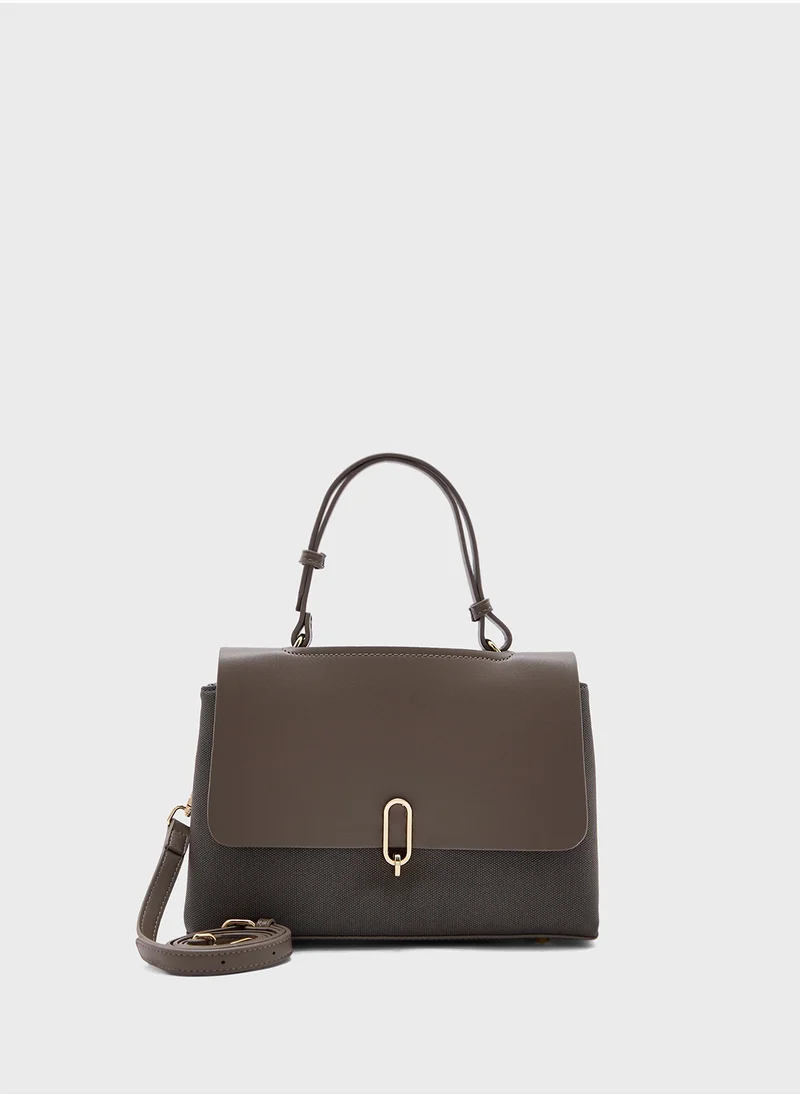ELLA Metal Trim Detail Satchel Bag