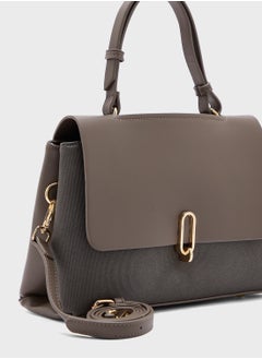 ELLA Metal Trim Detail Satchel Bag  - Image 4