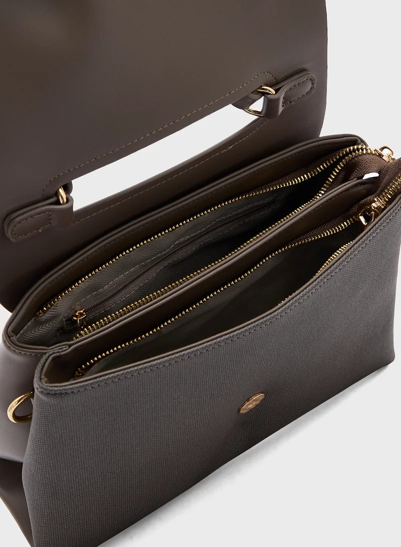 ELLA Metal Trim Detail Satchel Bag