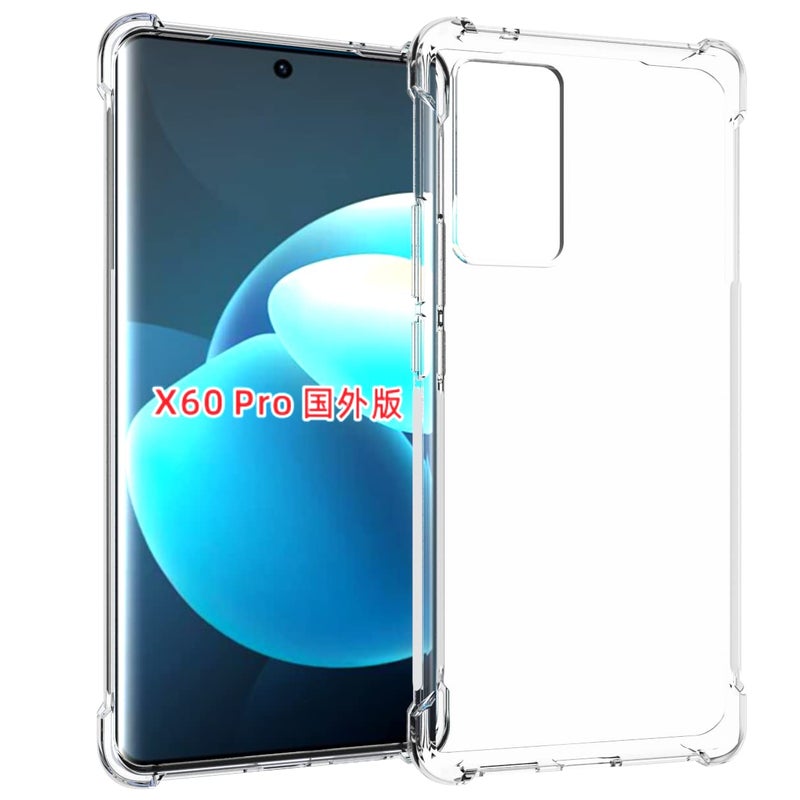 USTIYA Case for Vivo X60 Pro Clear TPU Four Corners Protective Cover Transparent Soft funda - Image 3