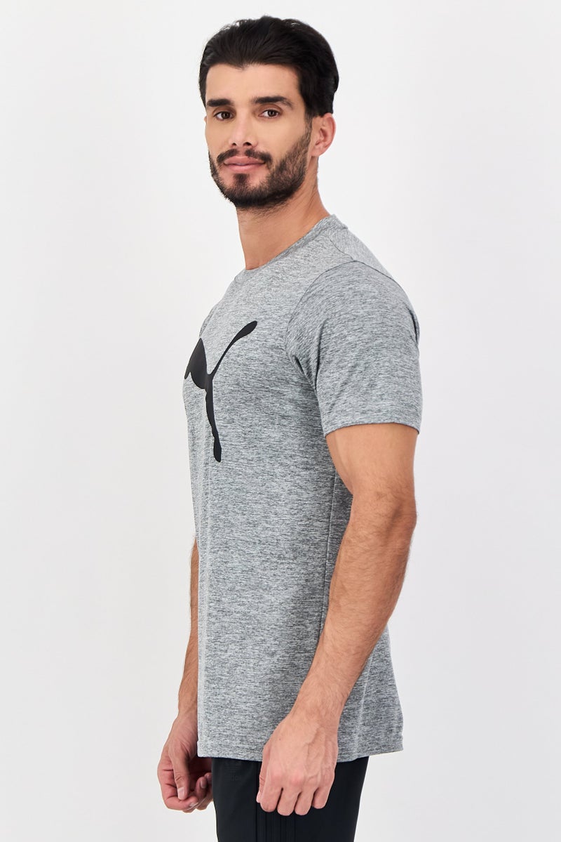 PUMA Men Regular Fit Short Sleeve Training T-Shirt, Heather Grey - Image 2