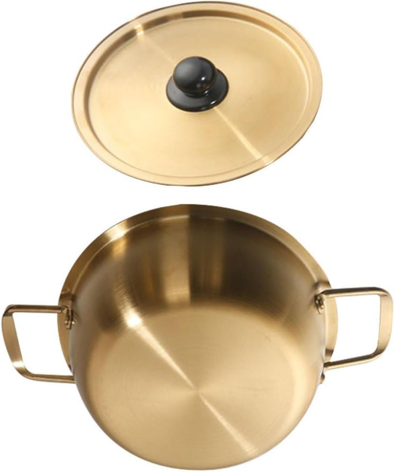 Korean Styles Noodles Cooking Pots with Cover Comes and Eating Utensils Portable Stainless Steel Soup Pots Stainless Steel Soup Saucepan - Image 4