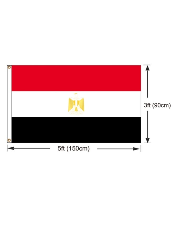 Egypt Flags 90x150cm Double Stitches with Headband, Vibrant Fade-Resistant Colors & Firm Sewing, Durable Outdoor Decor for Home Garden Events,Work Gym Cheerleading Supplies - Image 2