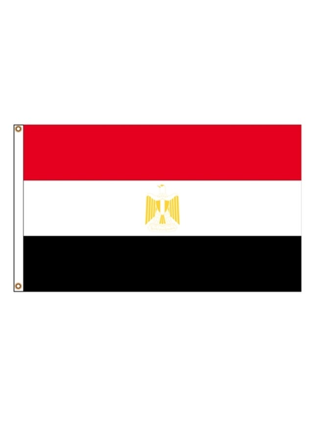 Egypt Flags 90x150cm Double Stitches with Headband, Vibrant Fade-Resistant Colors & Firm Sewing, Durable Outdoor Decor for Home Garden Events,Work Gym Cheerleading Supplies - Image 1