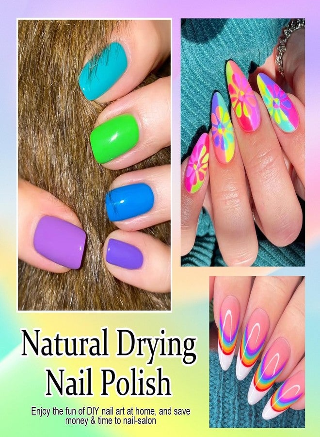 DouborQ 12 Color Nail Polish Set Neno Air Dry 12 Bright Colors 0.35oz Regular Nail Polish Kit Spring Summer Gift Set for Women - Image 4