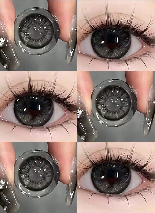 Mill Creek Mill Creek color contact lenses 14.5MM hydrogel lenses can be used for 12 months 1 pair of 2 black glasses  - Image 1