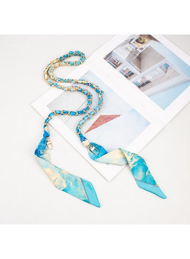 NIBEMINENT Beaded Phone Lanyard, Anti Lost Removable Wrist Strap, Long Scarf With Hanging Chain Weaving Bracelet Pendant, Phone Keychain Lanyard,10/Blue