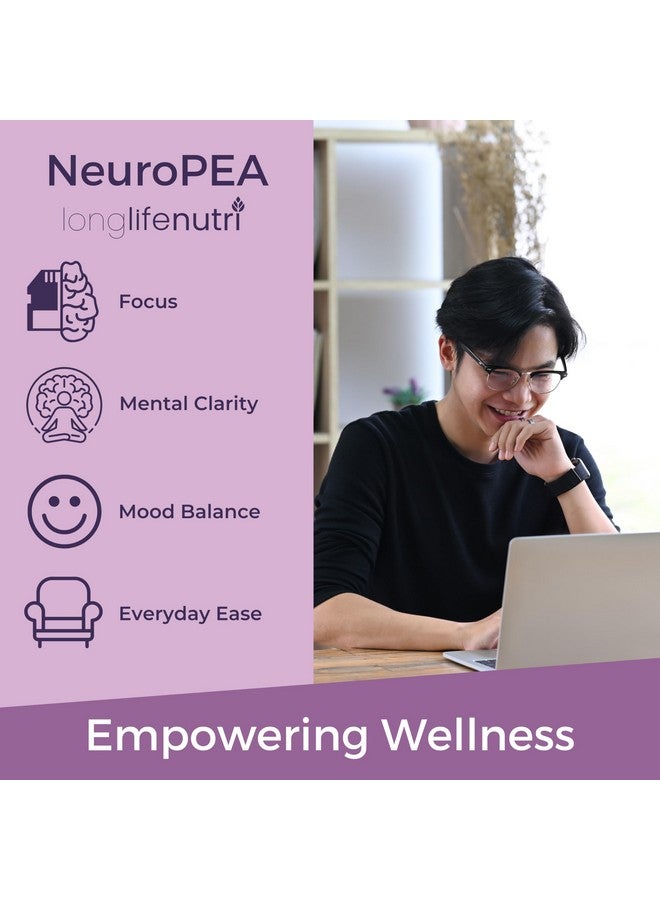 LongLifeNutri NeuroPEA (Palmitoylethanolamide + Luteolin 800mg/100mg) - Organic Supplement for Nerve Performance, 180 Vegetarian Capsules, 3-Month Supply, GMP Certified, USA Made - Image 4