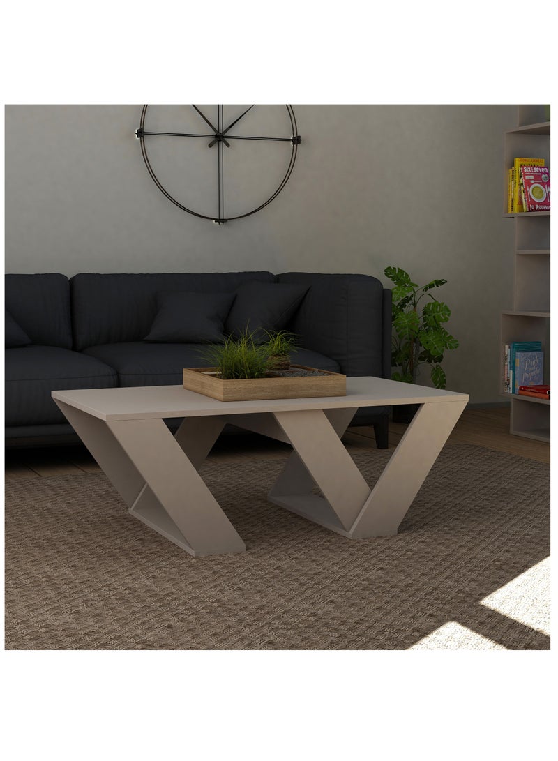 موراه طاولة قهوة مستطيلة عصرية من موراه هوم بيبرا، مناسبة لغرفة المعيشة أو المكتب أو الأريكة الصناعية | للمساحات الصغيرة | ٤٠×١١٠×٦٠ سم | لون موكا فاتح - Image 1