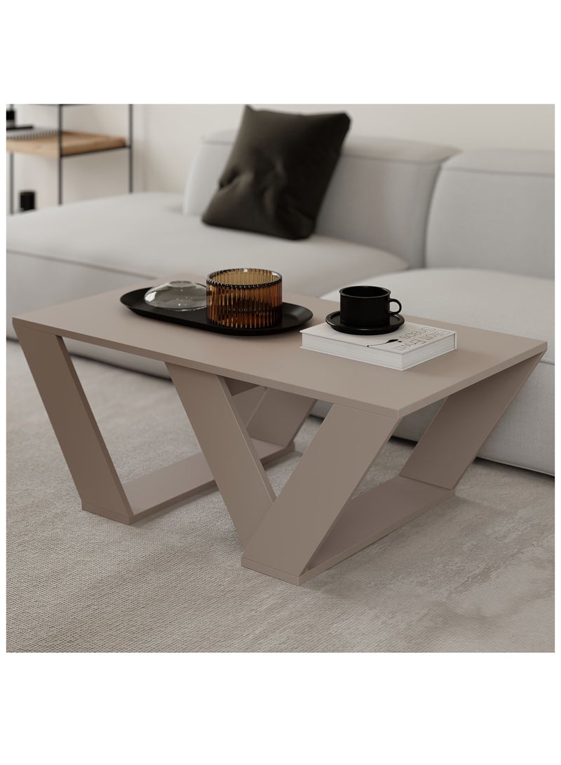 موراه طاولة قهوة مستطيلة عصرية من موراه هوم بيبرا، مناسبة لغرفة المعيشة أو المكتب أو الأريكة الصناعية | للمساحات الصغيرة | ٤٠×١١٠×٦٠ سم | لون موكا فاتح - Image 2