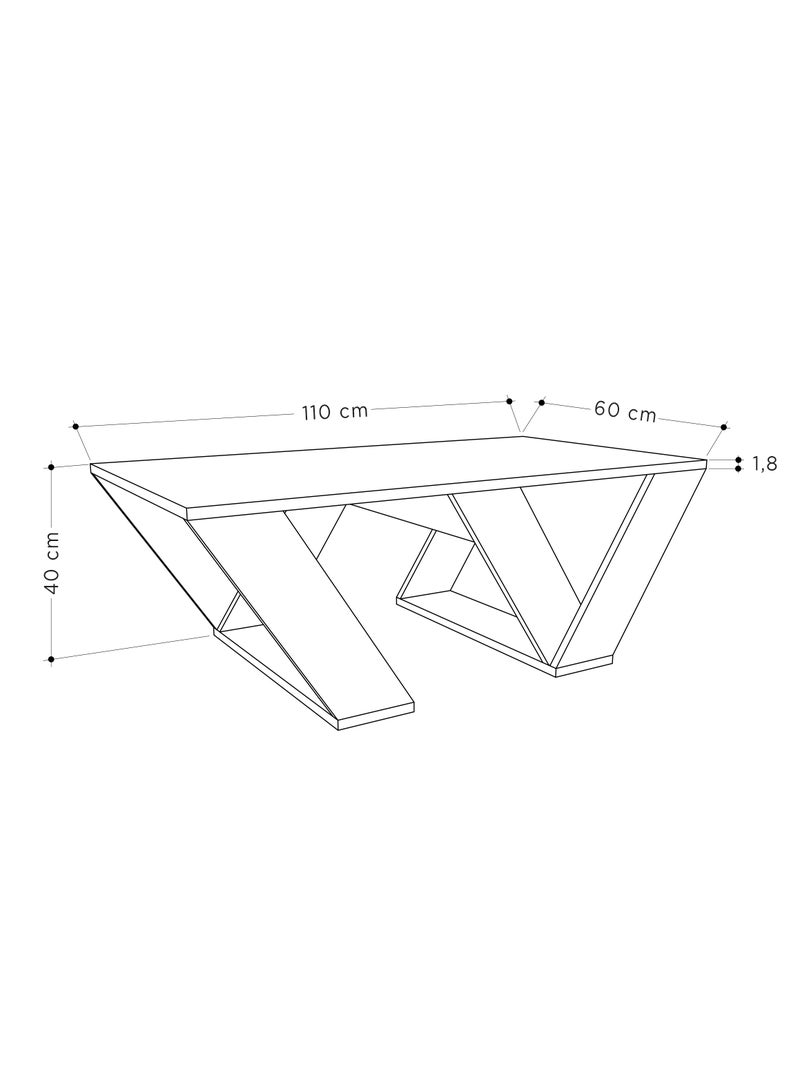 موراه طاولة قهوة مستطيلة عصرية من موراه هوم بيبرا، مناسبة لغرفة المعيشة أو المكتب أو الأريكة الصناعية | للمساحات الصغيرة | ٤٠×١١٠×٦٠ سم | لون موكا فاتح - Image 4