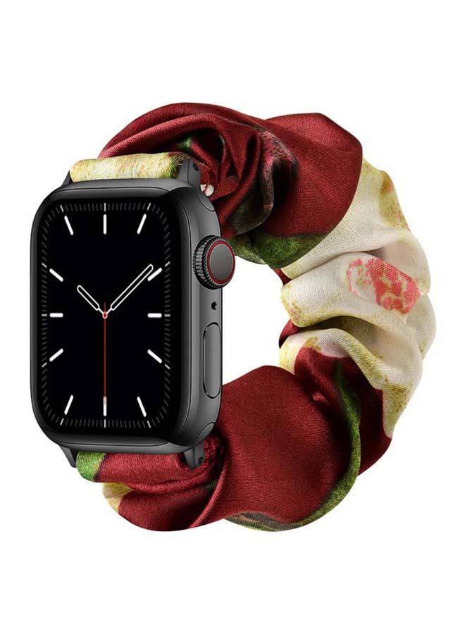 NIBEMINENT Flexi Elastic Solo Loop Band For Apple Watch Series 6/SE/5/4/3/2/1 Green/Red - Image 1